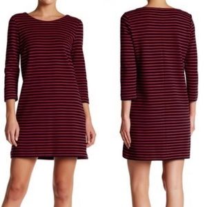 Orange and navy striped dress